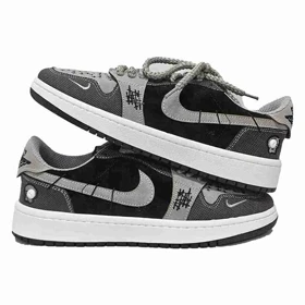 کتانی نایک ایر جردن 1 وودو بژ و مشکی Nike Air Jordan 1 Woodoo