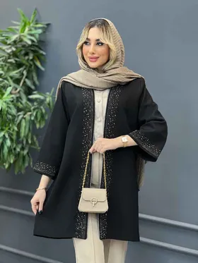 مانتو جلو باز نگین‌دار