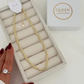 گردنبند استیل زنانه گوی کد 820