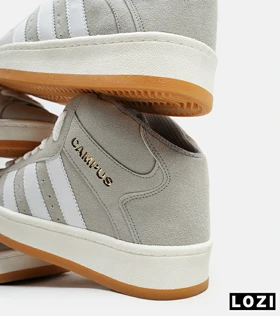 کفش کتانی نیم ساق مردانه و زنانه طوسی سفید ADIDAS Campus