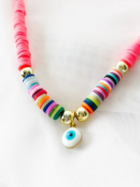 گردنبند فانتزی فیمو چشم نظر