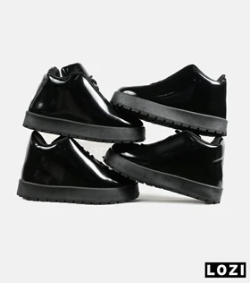 نیم بوت مردانه و زنانه مشکی ورنی UGG