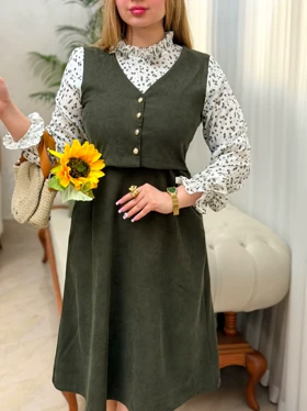 پیراهن آستین گل 3573