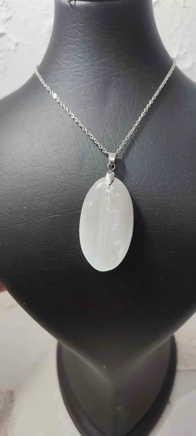 سنگ سلنایت کد 11 (به همراه زنجیر استیل و بند چرمی)