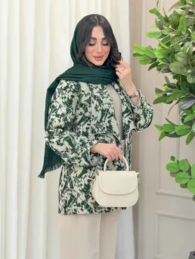 مانتو ژاکارد دو جیب تینا