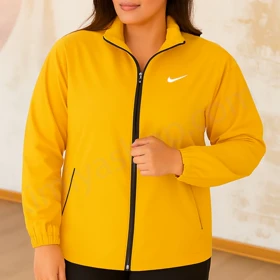کاپشن زنانه نایکی زرد ضد آب با آستر داخلی