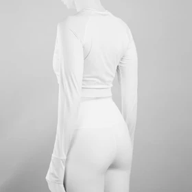 کراپ آستین بلند ورزشی زنانه نایک مدل Py-2B1366 سفید