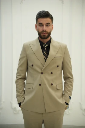 کت و شلوار دبل برست پارچه ترک VIP