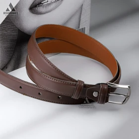 کمربند چرمی زنانه Leather Belt BL163 (قهوه‌ای)