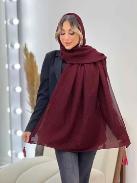 شال پفکی منگوله‌دار