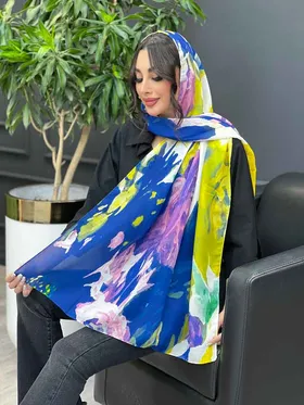 شال حریر نخ آبرنگی