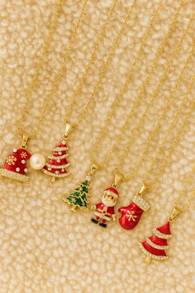 گردنبند وارداتی طرح کریسمسی