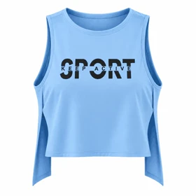 نیمتنه ورزشی SPORT بغل چاک کد 77087 (آبی آسمانی)