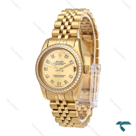 ساعت زنانه رولکس تمام طلایی دورنگین Rolex-6628-L
