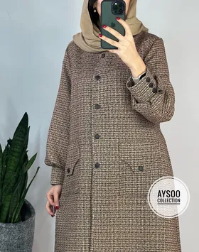 پالتو بلند دکمه دار گلرخ