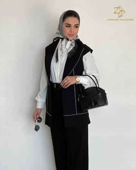 وست زنانه کرپ مشکی مجلسی آنا