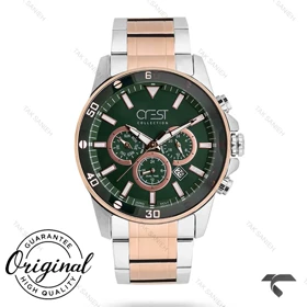 ساعت کرست مردانه 6262-3 صفحه سبز بند رزگلد Crest-10870-G