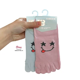 جوراب انگشت جدا زنانه طرح فانتزی SMILE