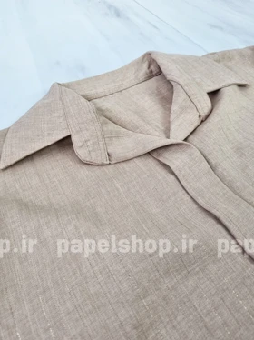 شومیز مانتویی جلو دکمه راه راه لمه
