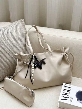 کیف بند باریک 1243 (کرم چرمی)