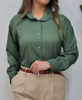 بلوز جلو دکمه مدل رزا کد 50205