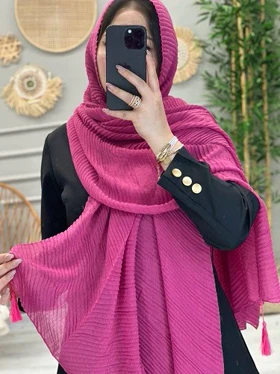 0252- شال لینن پلیسه