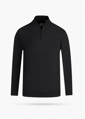 پلیور مردانه آستین بلند نیم زیپ مشکی
