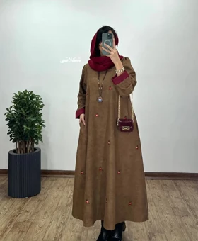 پیراهن مانتویی گلدوزی بهین