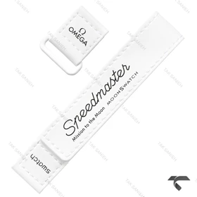 بند اصلی ساعت مچی امگا سواچ سفید ماموریت به ماه Swatch-Strap-10658-U