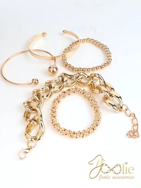 مجموعه چهار عددی بنگل زنانه کدB2226 (طلایی)