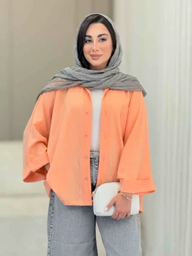مانتو پانچ آستین پاکتی تک جیب