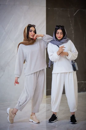 هودی شلوار بیسکوییتی پاییزه