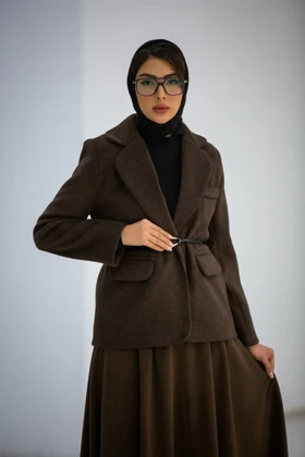 کت موهر جیب نما کمربند گره‌ای