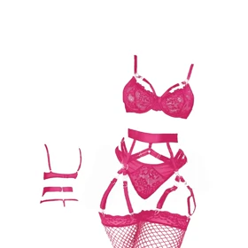 ست فانتزی فنردار سرخابی الیزا کد 9020