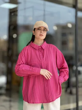 مانتو شومیز جلو دکمه کوک و دوک کد 506