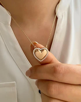 نیم ست قلب دور نگین ژوپینگ