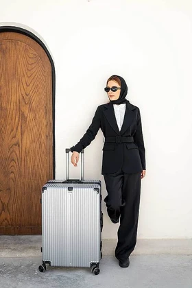 چمدان سایز متوسط مدل Rose-Merry-RL-318-Medium-S-grey