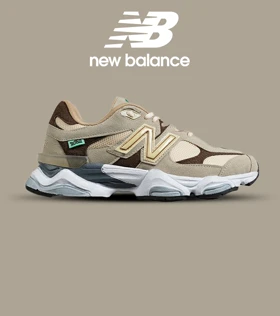 کفش کتانی مردانه و زنانه کرم قهوه ای NEW BALANCE 9060 مدل 7321