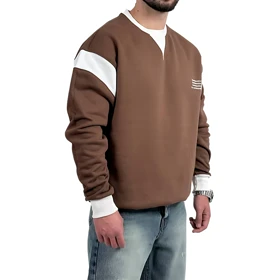 دورس مردانه پنبه قهوه ای سه نخ طرح UNSTOPPABLE