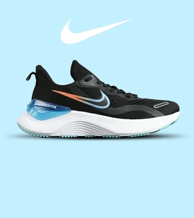کفش کتانی مردانه و زنانه مشکی نارنجی آبی NIKE zoom X مدل 7150