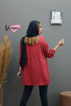 مانتو اطلسی کمرگت
