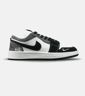 کفش کتانی مردانه و زنانه سفید طوسی مشکی NIKE jordan 1 مدل 8785