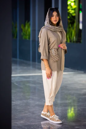 مانتو راه راه یقه شالی New