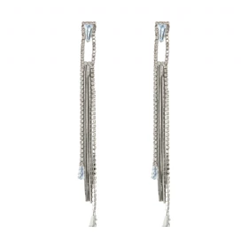 گوشواره زنانه آویز میخی مدل نگینی