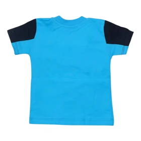 ست تیشرت آستین کوتاه و شلوارک پسرانه مدل خرس PJ1142 رنگ آبی
