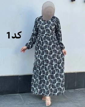 ساحلی فلور سفید مشکی یقه بند دار 6088