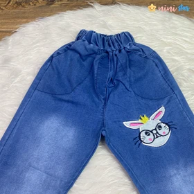 ست 3 تکه جین دخترانه مدل خرگوش 3 تا 8 سال
