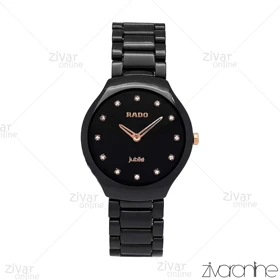 ساعت رادو زنانه سرامیکی تمام مشکی نگین‌دار 106537