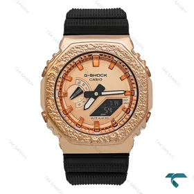 ساعت مچی جیشاک GM-2100 رزگلد بند رابر مشکی GShock-7595-G
