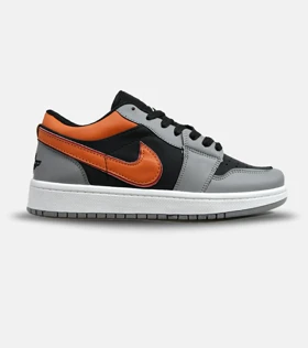 کفش کتانی مردانه طوسی مشکی نارنجی نایک NIKE jordan 1